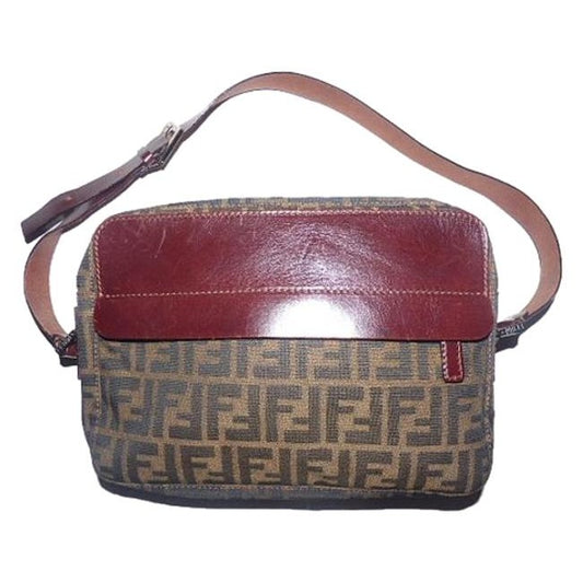 Fendi And Purse Tobacco Zucca Print Leather And Canvas Shoulder Bag