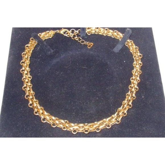 Christian Dior ICONIC Gold CD Charm Interlocking Round Link 18" Necklace