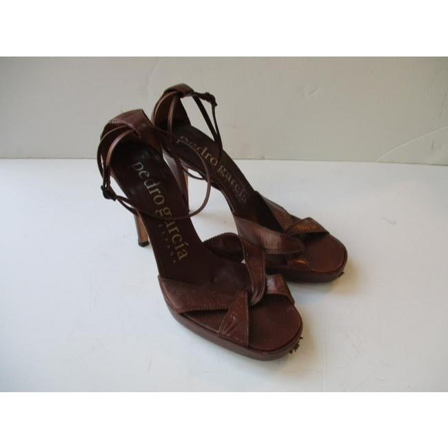 Pedro Garcia Burgundy Chic Rich Peep Toe Stiletto Heels Platforms Size Eu