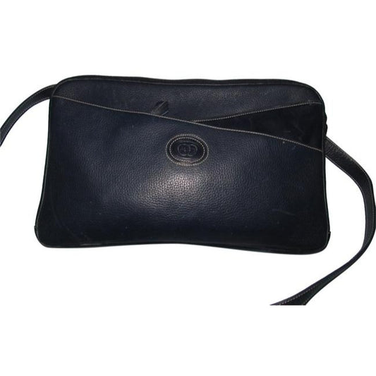 Gucci Vintage Shades Of Navy In Smooth And Textured Leather Cross Body Bag