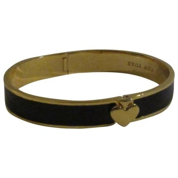 Kate Spade Black Enamel Gold Clamper Style Bangle