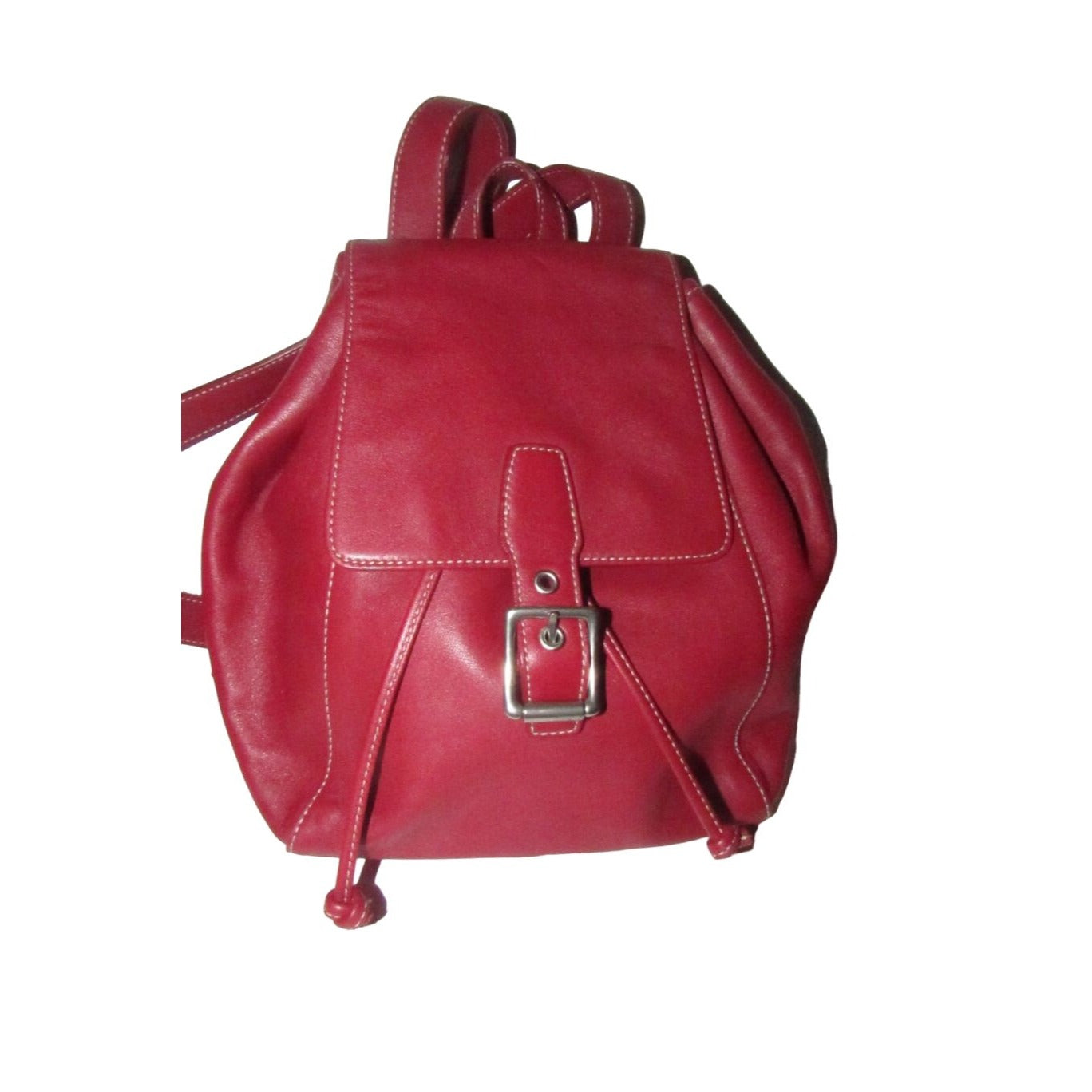 Coach, 'Legacy', large, sling style shoulder bag or backpack in buttery soft red leather with chrome accents and its Coach hangtag