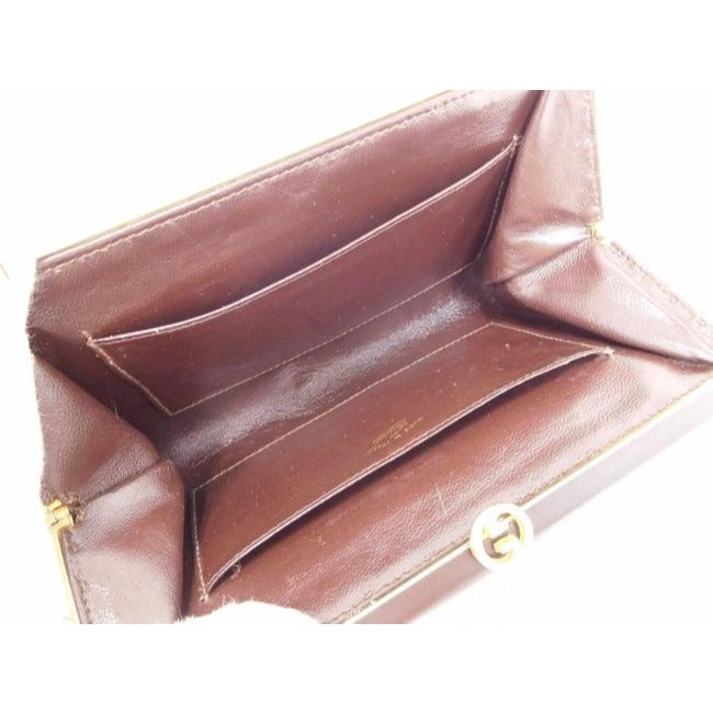 Rare, 1960's, AMAZING, Gucci, mod, brown leather, hinged opening, clutch style purse