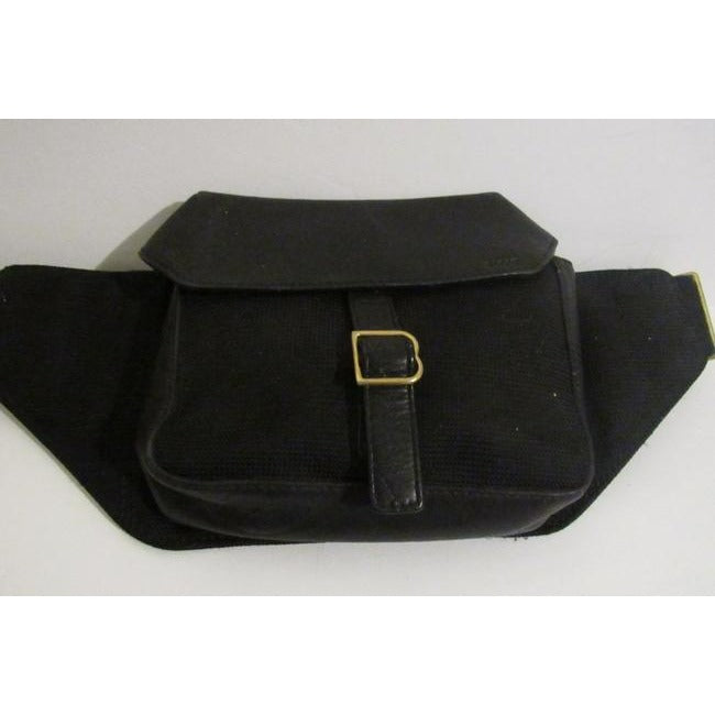 Bally Black Leather Brass Belt Bag Fanny Pack Wallet