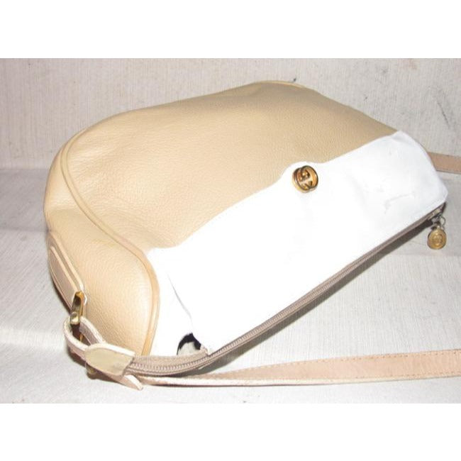 Gucci Vintage Pursesdesigner Purses White And Camel Leather Cross Body Bag