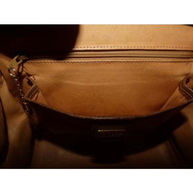 Gucci Vintage Medium Brown Leather With Bamboo Handle Satchel