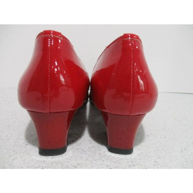 J Renee Red And Black Jipsy Stunning Patent Squared Pumps Size Us