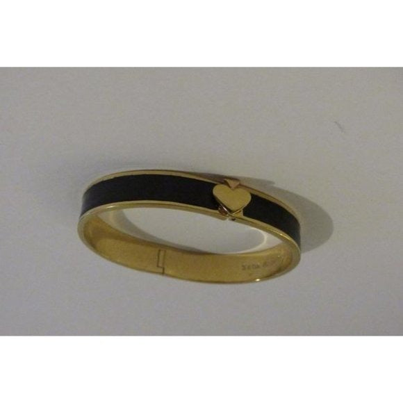 Kate Spade Black Enamel Gold Clamper Style Bangle