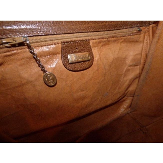 SALE! Gucci Early Bamboo Brown Leather Canteen Crossbody