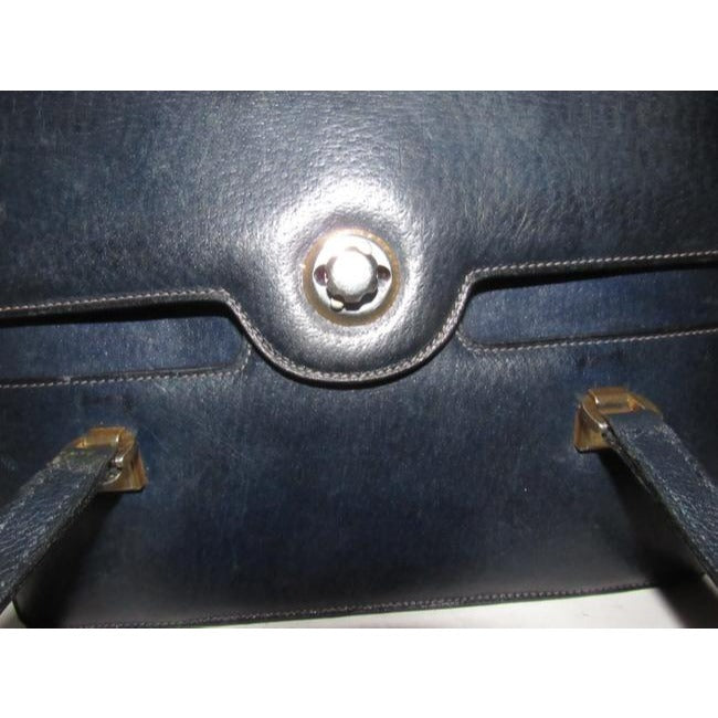 Gucci Vintage Pursesdesigner Purses Navy Blue Leather Satchel