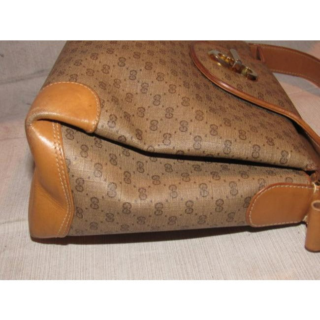 Gucci Brown Micro Guccissima Print Jackie satchel w a 'G' Twist Clasp