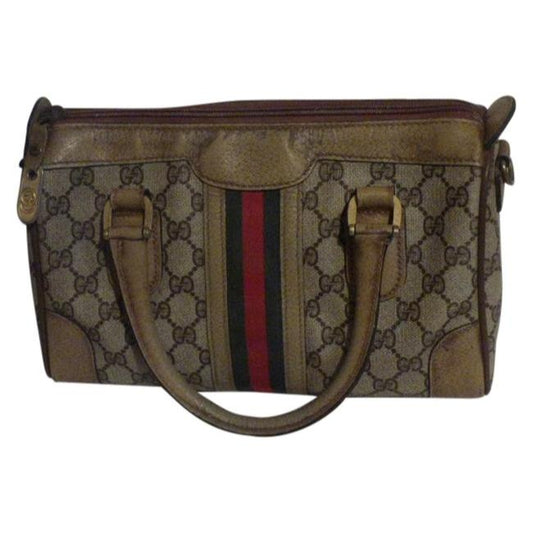 Gucci Boston Vintage Logo Brown Gg Canvas Satchel