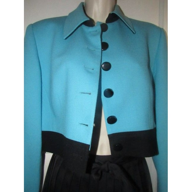 Dior Turquoise Blue And Black Wool Blazer