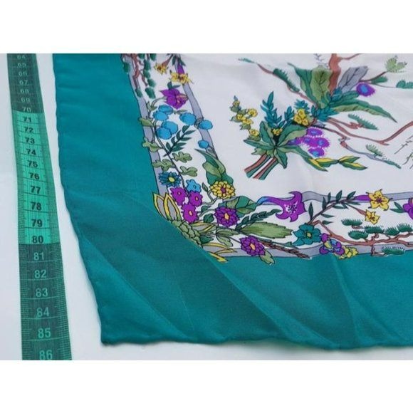 Gucci Multi Color Floral Print XL Silk Scarf