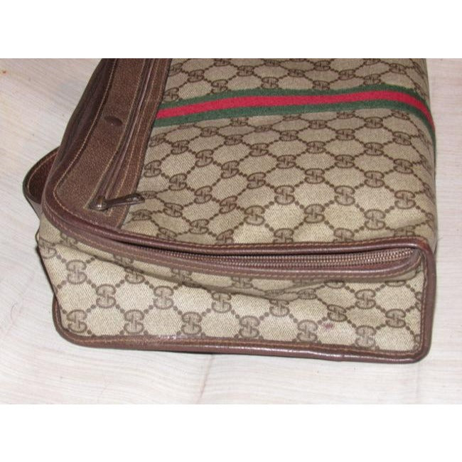 Gucci Ophidia Top Handle Tote Print With Redgreen Center Stripe Brown Guccissimaredgreen Leathercoat