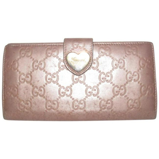 Gucci Iridescent Pink W G Print Xl Continental Tri Fold Wallet