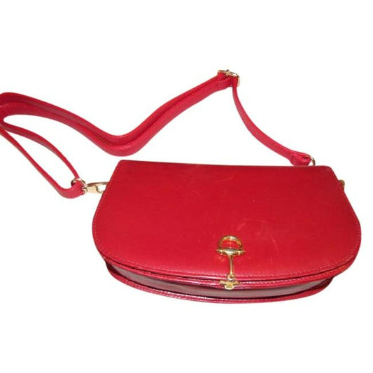 Gucci Vintage Red Leather Shoulder Bag