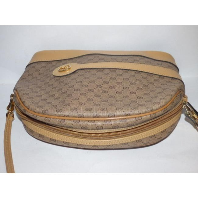 Gucci Vintage Purses Shades Of Brown Leather Coated Canvas Cross Body Bag