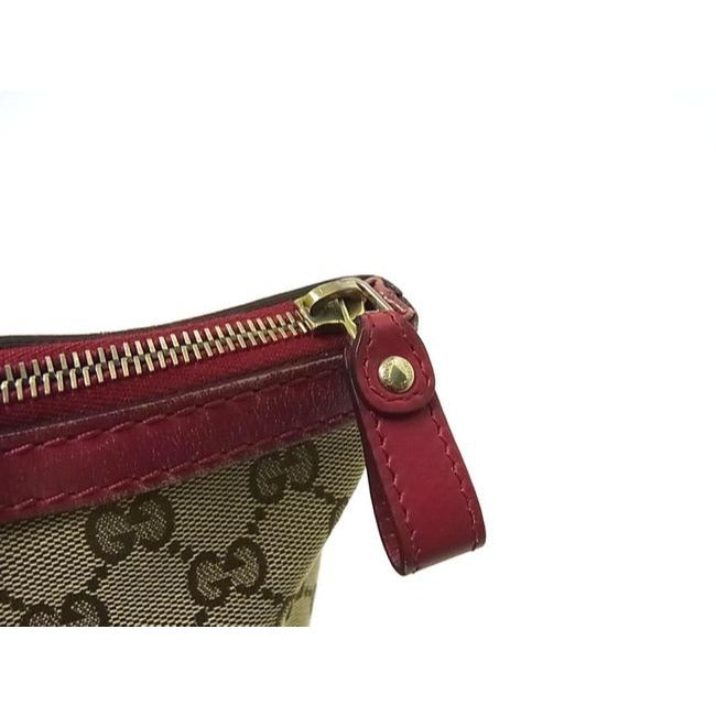 Gucci Vintage Pursesdesigner Purses Dark Brown Large G Logo Print Canvas And Dark Redpink Leather Le