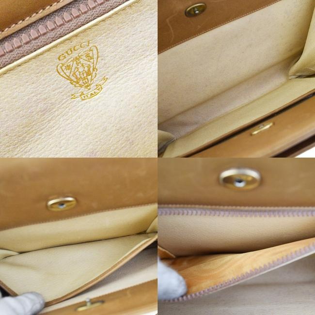 Gucci Horsebit W Compartments Beige Leather Shoulder Bag