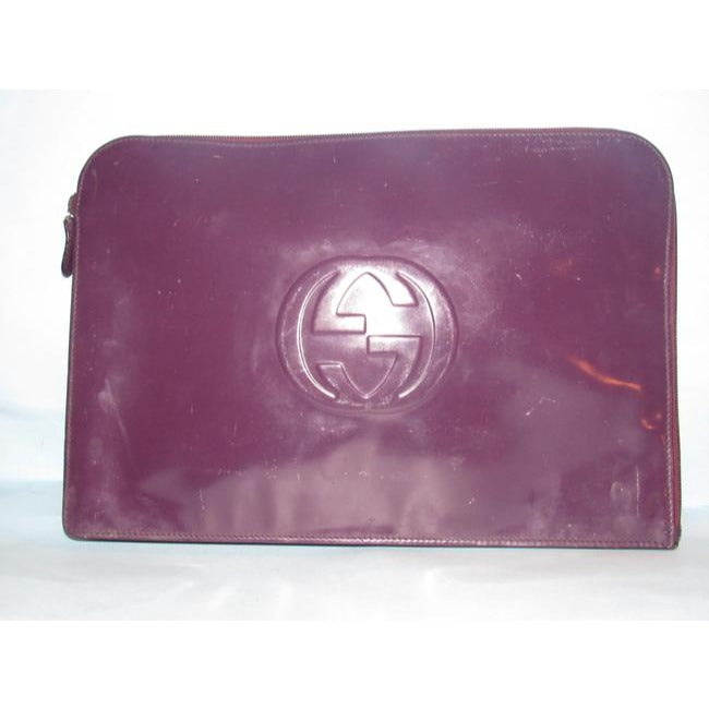 Gucci Tom Ford Purple Patent Leather XL Clutch