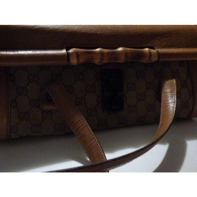 Gucci Vintage Pursesdesigner Purses Camel Textured Leather And Large G Logo Print Canvas Leathercanv