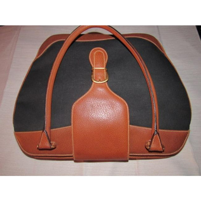 Gucci Vintage Pursesdesigner Purses Black Canvascamel Leather Leathercanvas Satchel
