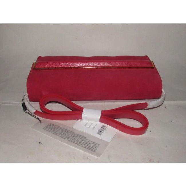 Halston Two Way Red Suede And Red Leather Cross Body Bag