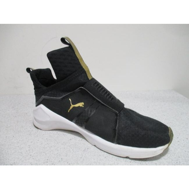 Puma Black And Gold Edgy White Signature Logo Sneakers Size Eu