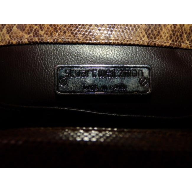 Stuart Weitzman Vintage Pursesdesigner Purses Python Leather In Shades Of Brown Clutch