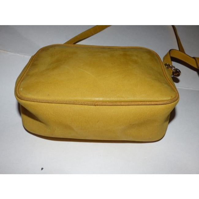 Salvatore Ferragamo Vara Ribbon Mustard Yellow Suede And Leather Cross Body Bag