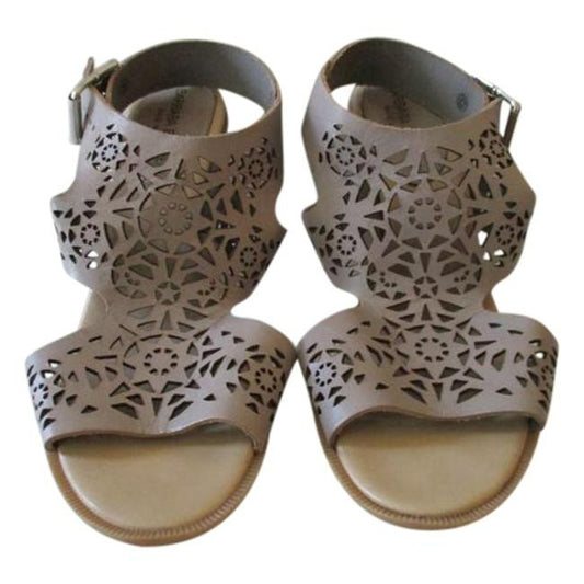 Taupe Cut Out Made In Italy Sandals Size Us