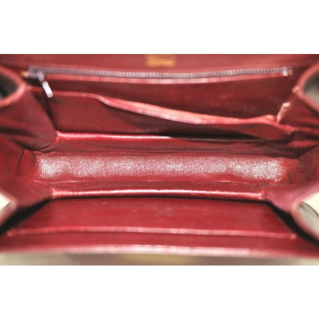 Gucci Bordeaux Leather Padlock Shoulder Bag w GG Clasp