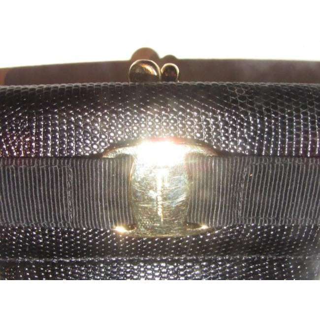 Salvatore Ferragamo Black Textured Leather Vintage Wallet