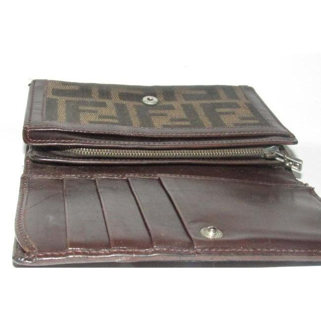 Fendi Tobacco Zucca Print Tri Fold Unisex Wallet