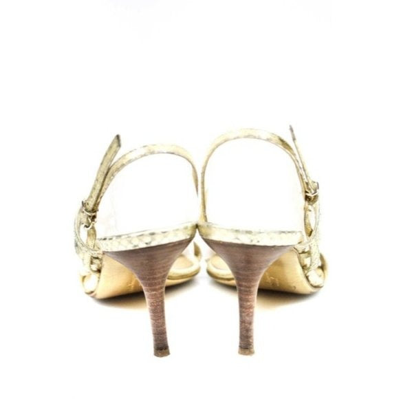 Salvatore Ferragamo Strappy Gold Lame & Leather