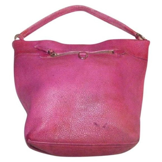 RETRO-Prada Vintage Dark Pink Textured Leather Large Hobo Bag