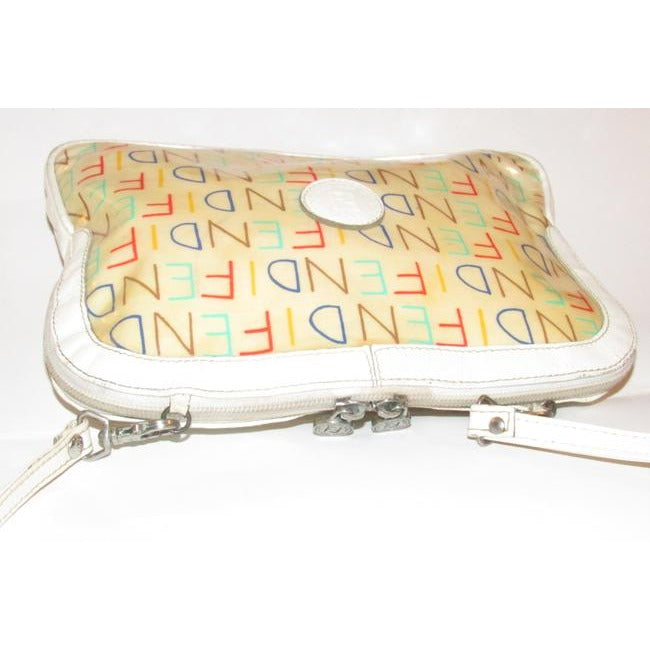 Fendi Clutch Limited Edition Two Way Or Multi Colored Fendi Logo Leather And Coated Canvas Satchel