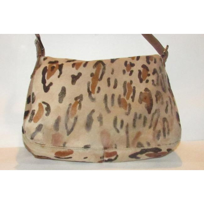 Fendi Mamma Zucco Purse Leopard Print On Pony Hair And Leather Shoulder Bag