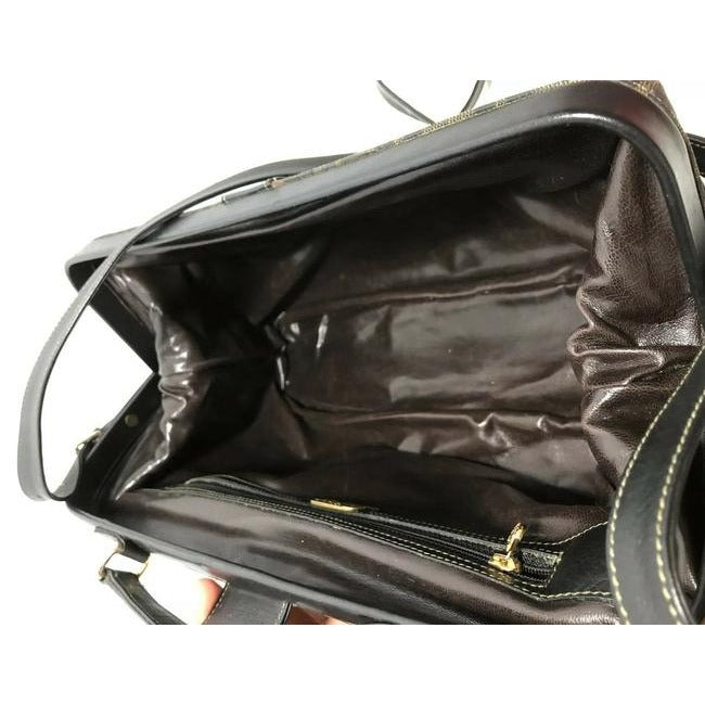Fendi Shoulder Bag Logo Canvasleather Two Way Satchelshoulder Tobacco Zucco Print Leather And Coated