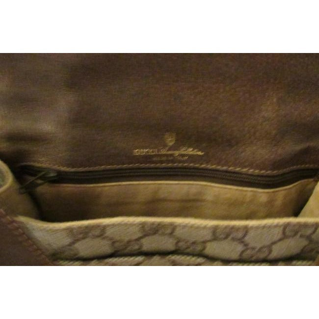 Gucci Horsebit Vintage Accessory Collection Brown Large G Logo Print