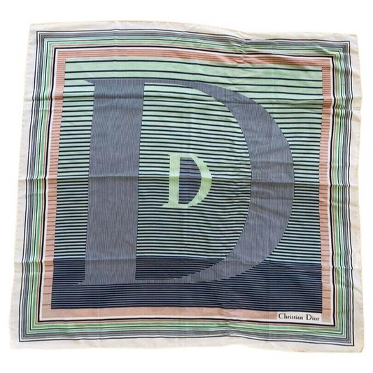 SOLD - Dior Multi Color D Logo Scarf