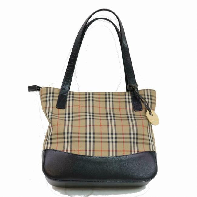 Burberry Early Satcheltote Red Brown Black And White Nova Check Haymarket Plaid With Knights Print C