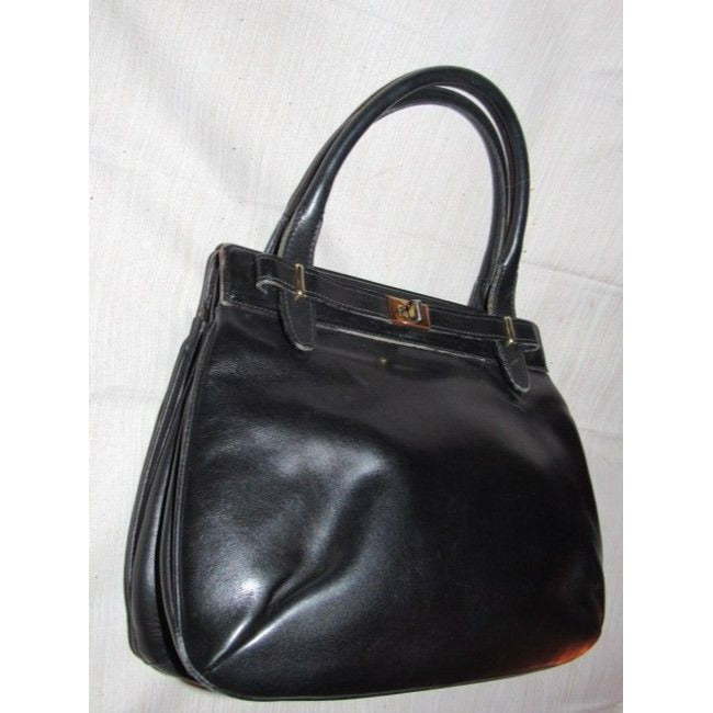 Gucci Vintage Buttery Soft Black Leather Satchel