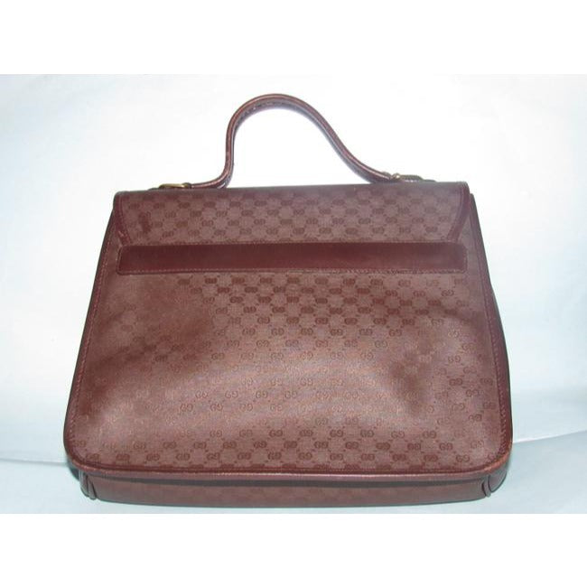 Gucci Vintage Pursesdesigner Purses Brown Small G Logo Print Coated Canvas And Brown Leather Leather
