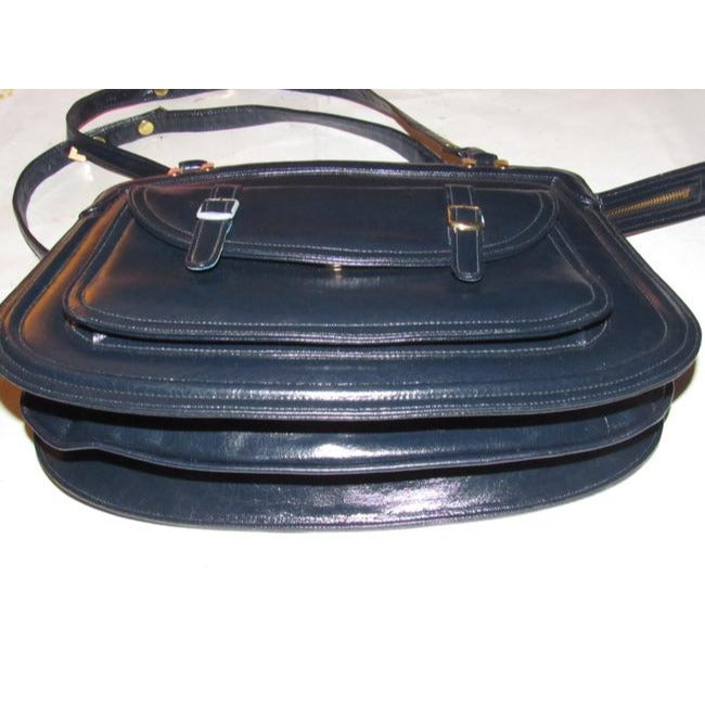 Zenith Vintage Pursesdesigner Purses Dark Navy Blue Leather Shoulder Bag