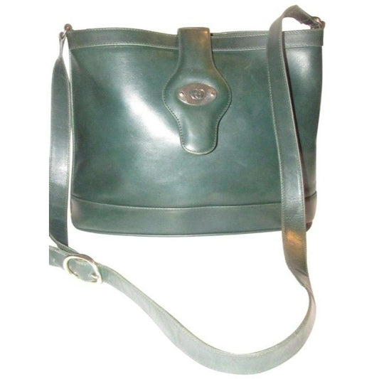 Gucci Forest Green Leather Britt Blondie Shoulder Bag Bucket Style