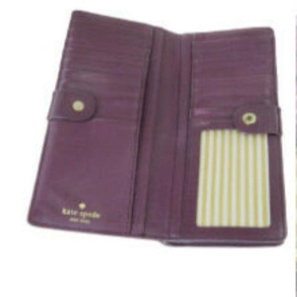 Kate Spade Purple Leather XL Clutch Wallet