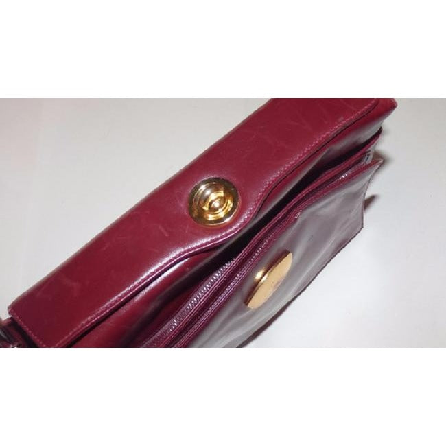 Gucci Padlock Top Handle Bag Burgundy Leather Satchel