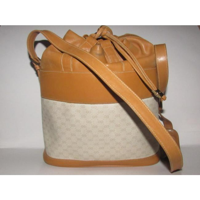 Gucci Vintage Pursesdesigner Purses Camel Leather And A Camel Small G Print On Ivory Coated Canvas S